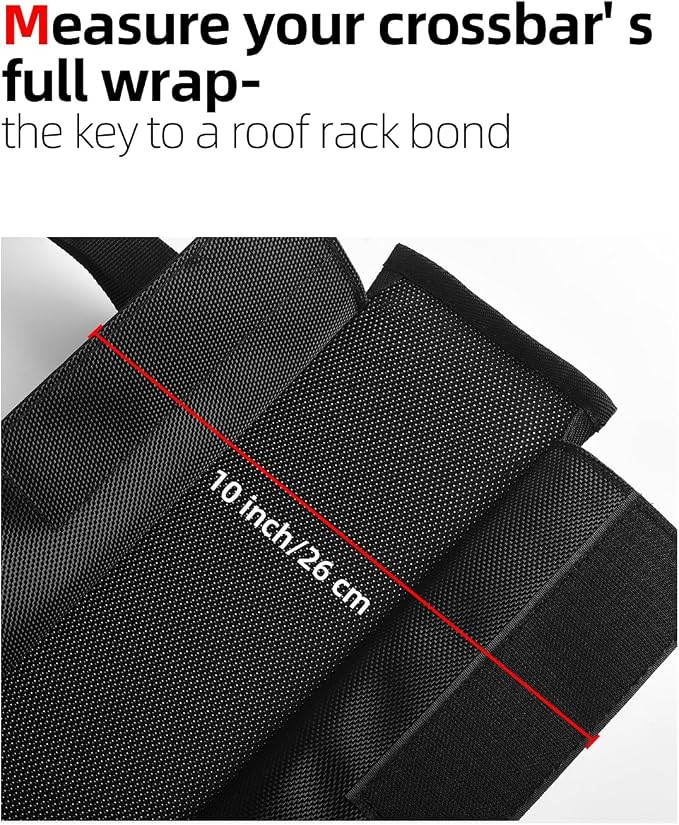 Abahub Soft Roof Rack Pads with 2 Tie Down Straps, 2 Tie Down Ropes, 2 Hood Loops and Storage Bag, for Surfboard, Kayak, Canoe, Heavy Duty Universal Car Roof Racks System Black 17 Inch