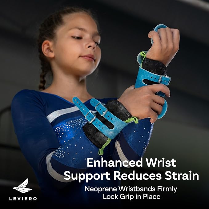 Gymnastics Grips Set Narrow Squeeze, Grips for Gymnastics Girls, Dowel Grips with Soft Leather, Double Buckle Wrist Closure, and Adjustable Finger Holes, for All Ages