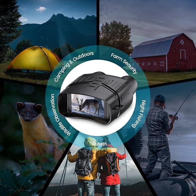 Night Vision Goggles for Adults, 4K Night Vision Binoculars with 5000mAh Rechargeable Battery and 32GB TF Card for Hunting, Wildlife Observation and Security