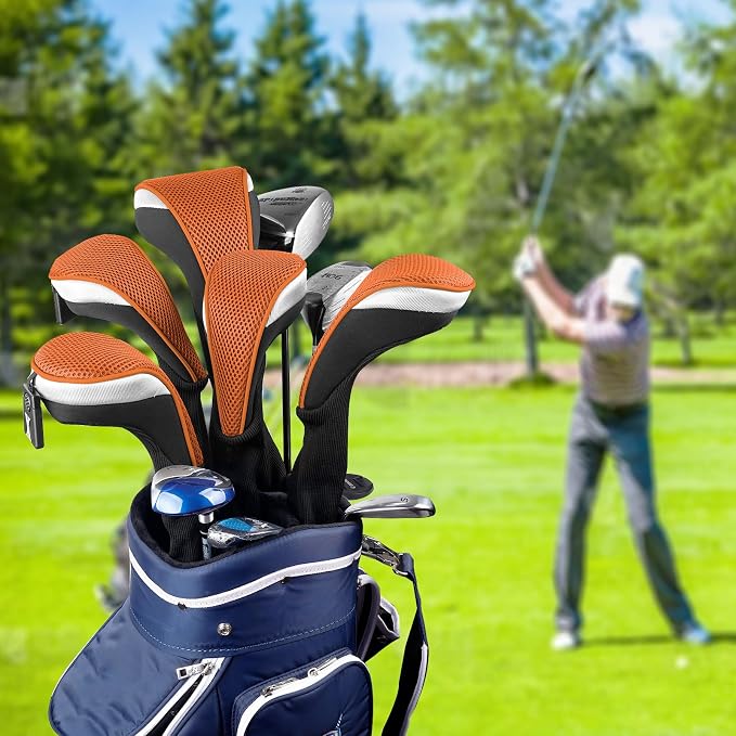 Andux 4pcs/Set Mesh Golf 460cc Driver Fairway Wood Club Head Covers Long Neck with No. Tags