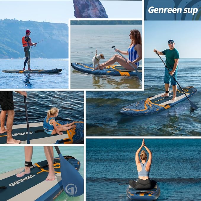 Paddle Board Stand up Paddle Board (Extra Large 11'*33/34") Newly Improved 2 Side Layers 450LBS Quality Inspection×5 (All-Season for JP customers) paddleboards Fishing Family Pet Friendly