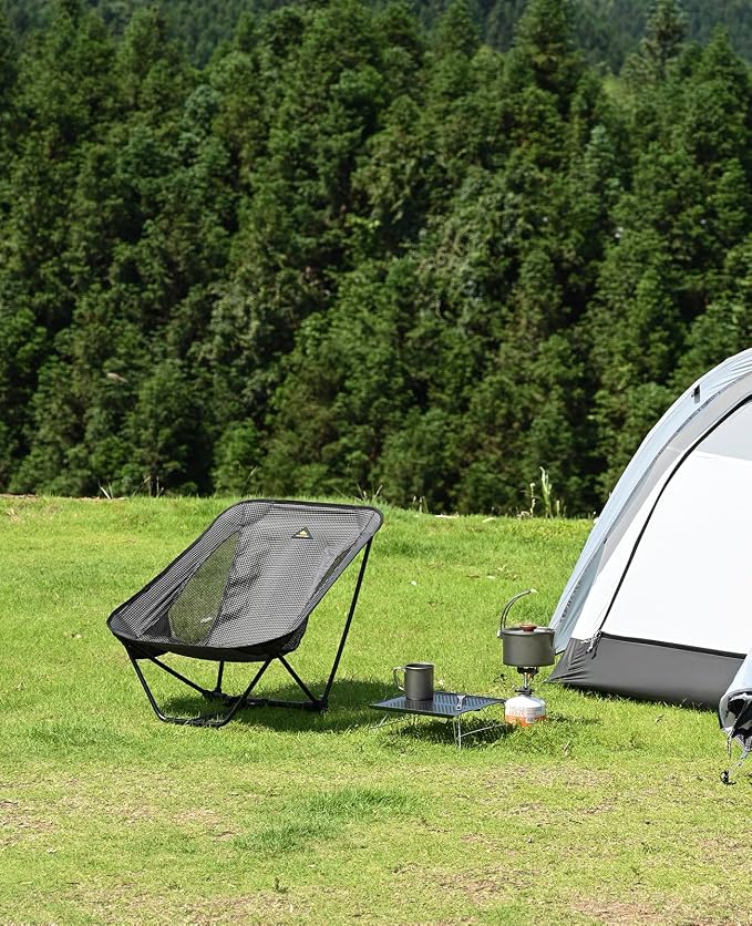 iClimb Mini Solo Folding Table Ultralight Compact for Backpacking Camping Hiking Beach Picnic (Gunmetal, S)