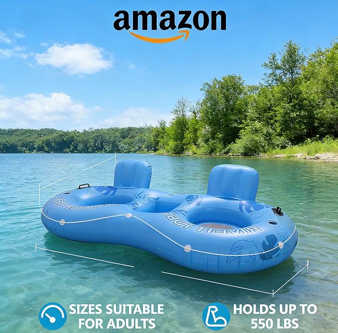Inflatable Tanning Pool Lounger Float for 2 Person