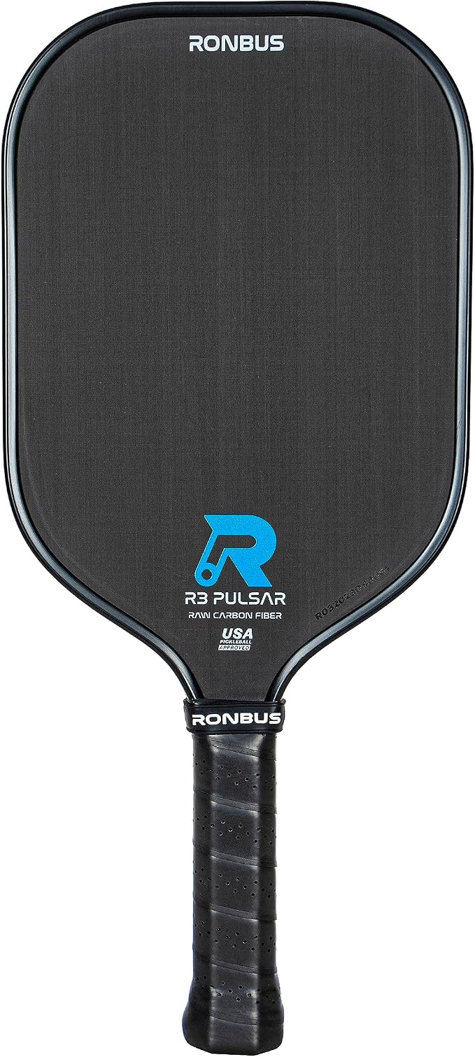 Ronbus R1/R3 Pulsar Thermoformed Raw Toray T700 Carbon Fiber Pickleball Paddle with 16 mm Polypropylene Honeycomb Core