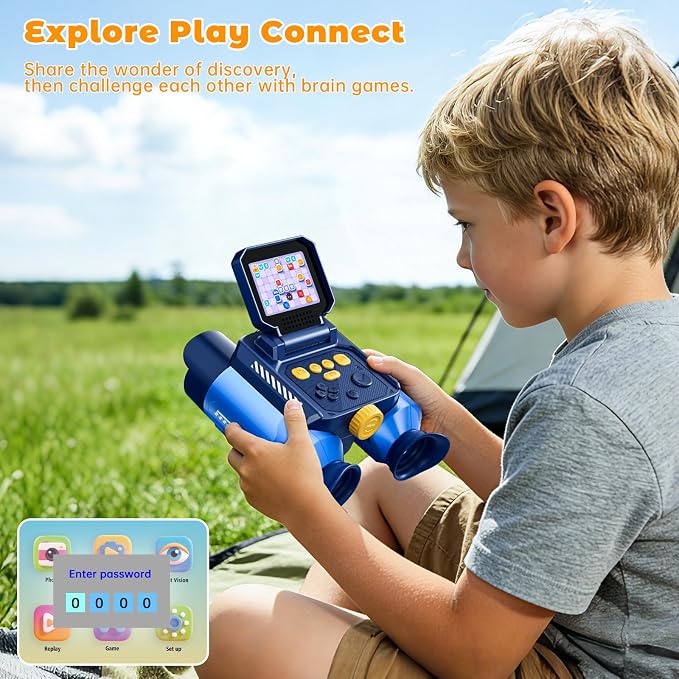 Binoculars for Kids with Night Vision - 48MP FHD Digital Camera Binoculars STEM Toy with 2.4" IPS Screen, 10X Optical Zoom, Rechargeable for 4-12 Years Boys & Girls Birthday Gift Outdoor Bird Watching