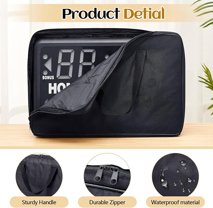 Suzile 24" x 16" x 10" Portable Electronic Basketball Scoreboard Bag Tabletop Digital with Remote Inner Umpire Bag Compatible with SK2229R or SK999 Multisport Tabletop Scoreboards