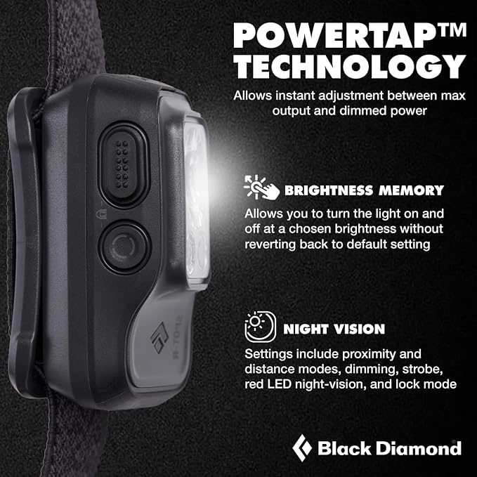 BLACK DIAMOND Spot 400-R Rechargeable Headlamp | 400 Lumens, Dimmable | Micro-USB Charging | Waterproof & Compact | Camping, Hiking, Running | Graphite