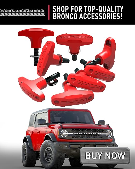 Quick-Release Tie Down GP Anchor/T-Handle Bolts Set, Tie Down Anchor for Fast Jeep Top Removal Lift, Heavy-Duty Tie Downs for Ford Bronco Models, Patented, No Screw Nuts, Red, 8 Packs - GPCA