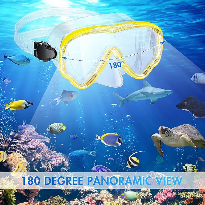LEIFIDE 6 Pack Adult Snorkel Swim Mask Bulk Diving Mask Swim Goggles Silicone Anti Fog Swimming Goggles with Nose Cover Wide View Tempered Glass Dive Mask Anti Leak Pool Goggles for Youth Man Woman
