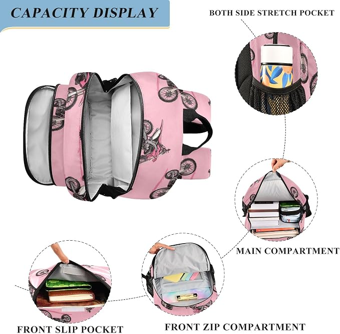 Fisyme Dirt Bike Motocycles School Backpack Laptop Backpacks Bags Bookbag Travel Casual Computer Notebooks Daypacks