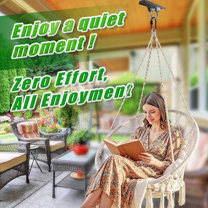 BeneLabel Swing Hanger Heavy Duty Ceiling Swing Mount 1000 LBS Capacity Heavy Bag Hanger 180° Hanging Chair Hanger Swings Hardware for Hammock Chairs, Porch Swings, Aerial Silks, Gymnast Ring