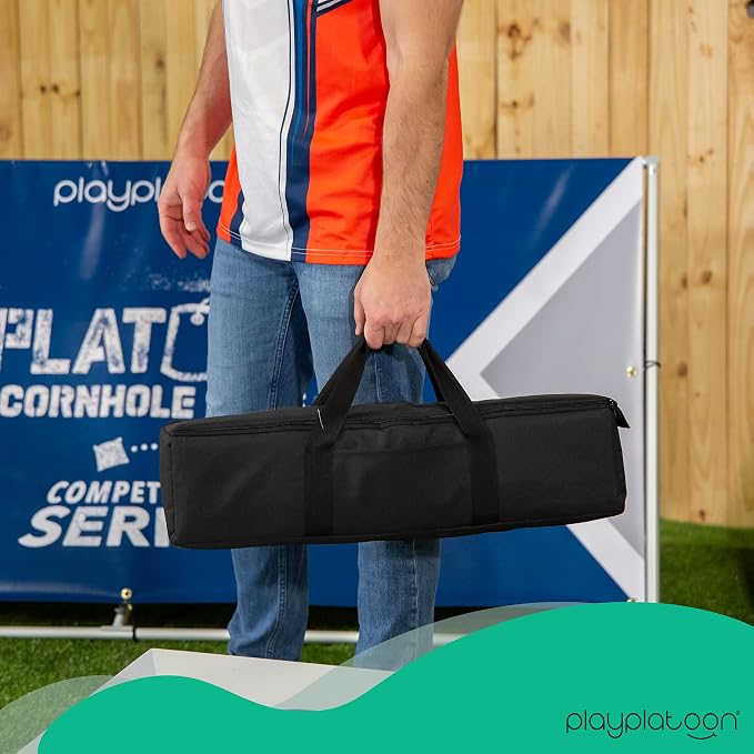 Play Platoon Cornhole Bag Carrying Bag, with 4 Separation Pouches, Black