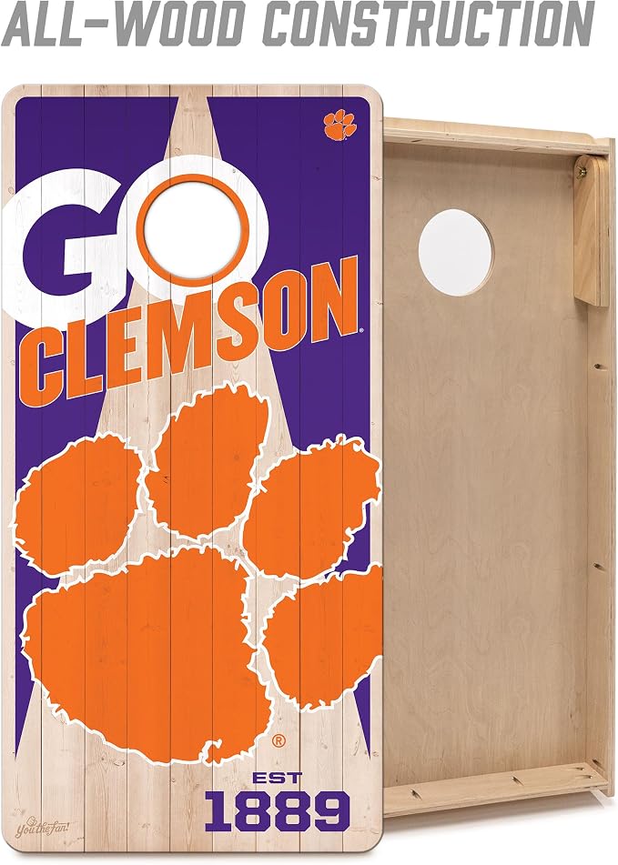 YouTheFan NCAA 2’ x 4’ Professional Wood Cornhole Game