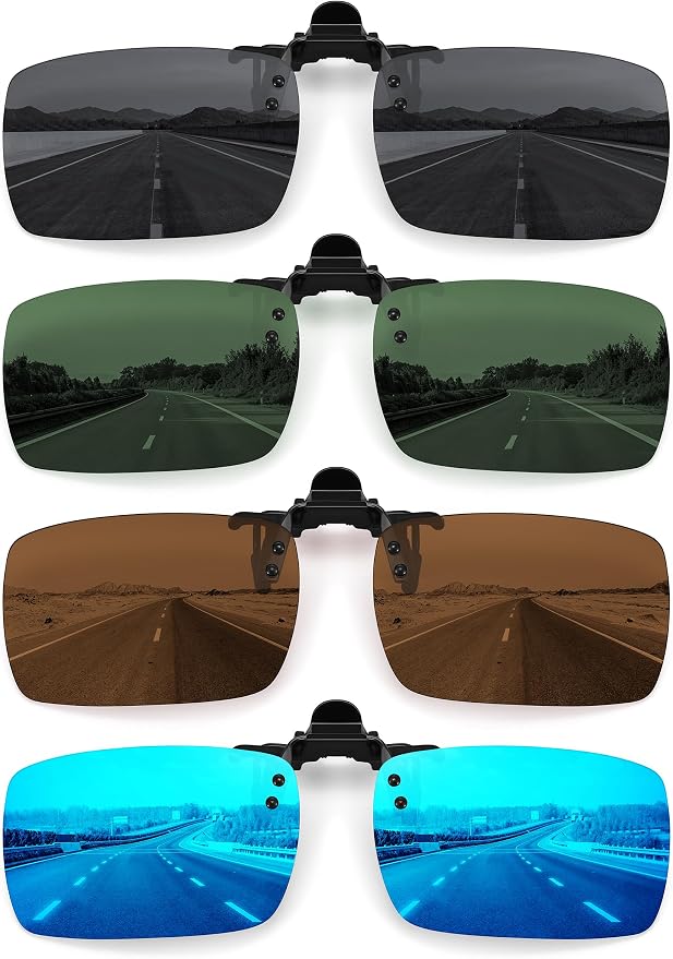 STORYCOAST Clip On Sunglasses for Men Women Polarized Fit Over Prescription Glasses Sports Fishing Driving