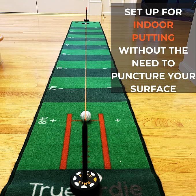 Two-Way Putting Alignment System - Golf Training Aid with Target Pucks & String Line - Indoor/Outdoor Practice Tool for Perfect Alignment & Lower Scores - Premium Putting Trainer