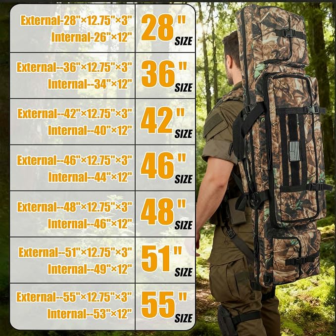 28" 32" 36" 42" 46" 48" 51" 55" Soft Double Rifle Bag, Portable Long Rifle Bag for Outdoor Hunting Shooting, Gun Case Storage & Transportation, with Multiple Colors