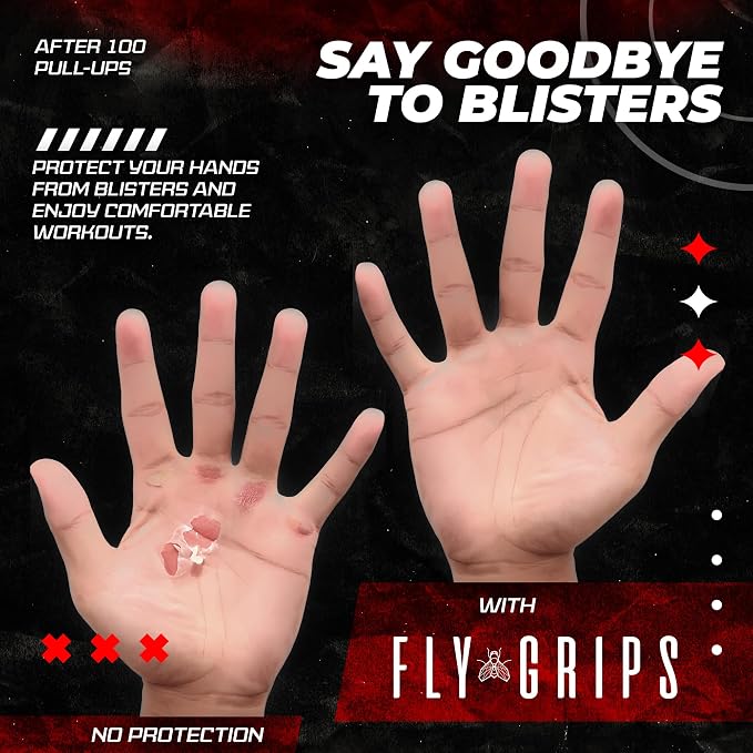 JerkFit Fly Grips, 2 Finger Vegan Gymnastics Grips - Pull Up Grips for Cross Training Hand Protection - Hand Grips for Gymnastics Bars, Palm Guards for Athletes to Prevent Rips and Blisters