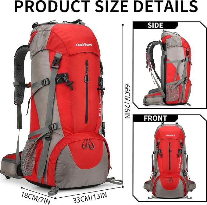 70L Camping Hiking Backpack with Rain Cover Waterproof Backpacking Backpack for Hiking Treeking Climbing Outdoor