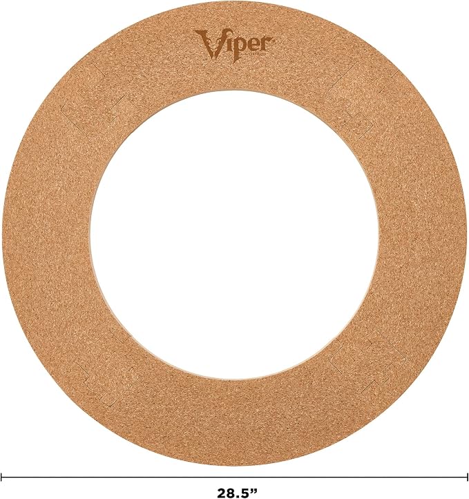 Viper Defender Cork-Lined Dartboard Surround Reversable Wall Protector, Fits 17.75" and 18" Bristle Dartboards, Compression-Fit Tool-Free Easy Mounting, Tan, Round, 28.25" Diameter x 1" Thick
