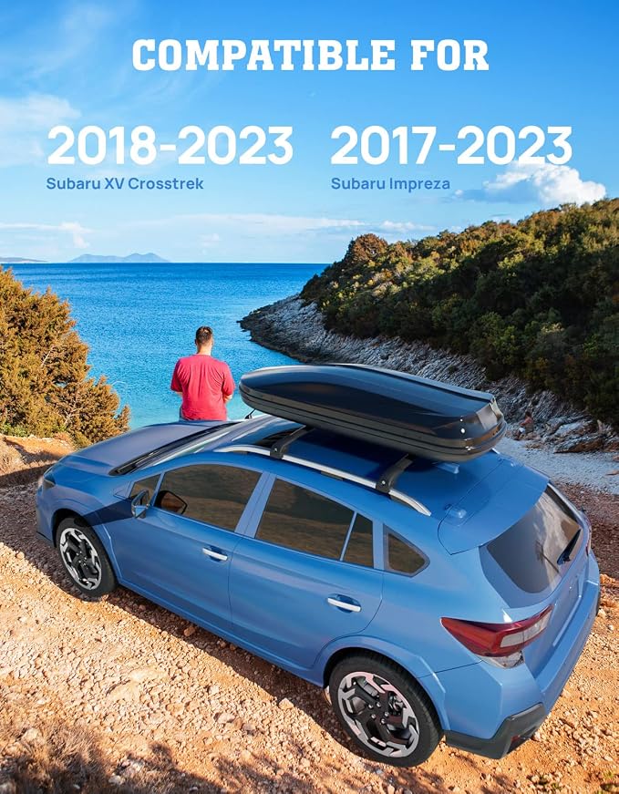 300lbs Lockable Roof Rack Cross Bars Fit for Subaru Crosstrek 2018-2023/ Impreza 2017-2023 with Side Rails, Aluminum Roof Rails Crossbar for Rooftop Cargo Bars Luggage Kayak Bike Racks