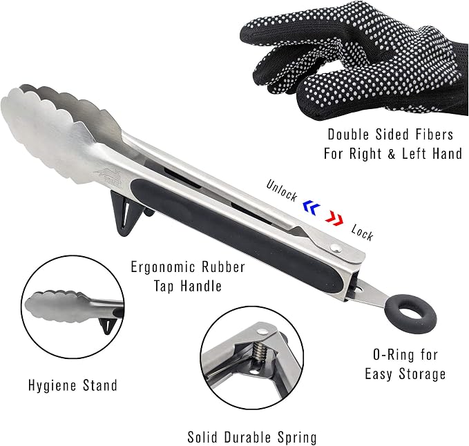 13 PC Grilling and Camping Cooking Utensils Set for The Outdoors BBQ - Stainless Steel Camp Kitchen Set Cookware Grill Tool Accessories Kit with Lightweight Stylish Crossbody Carrying Bag (Brown)