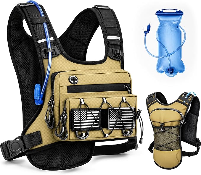 Running Vest for Men & Women – Water Backpack with Upgraded 2L Leak-Proof Bladder, No-Bounce Fit & 3-Pocket Organized Storage, Reflective Hydration Backpack for Running, Hiking & Cycling