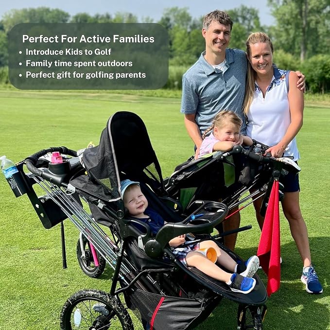 Golf Stroller Attachment - Easy Setup, Universal Fit, Golf Club Holder for Strollers, Introduces Kids to Golf, Encourages Early Golf Skills, Perfect Golf Gift for Parents