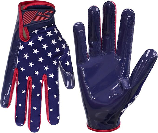 Football Gloves for Youth and Adult Men,Sticky Adhesive Palms Receiver Gloves,Grip Boost Flag Football Accessories Gifts for Family and Friends