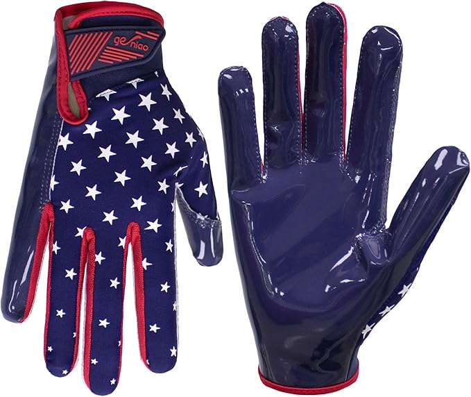 Football Gloves for Youth and Adult Men,Sticky Adhesive Palms Receiver Gloves,Grip Boost Flag Football Accessories Gifts for Family and Friends