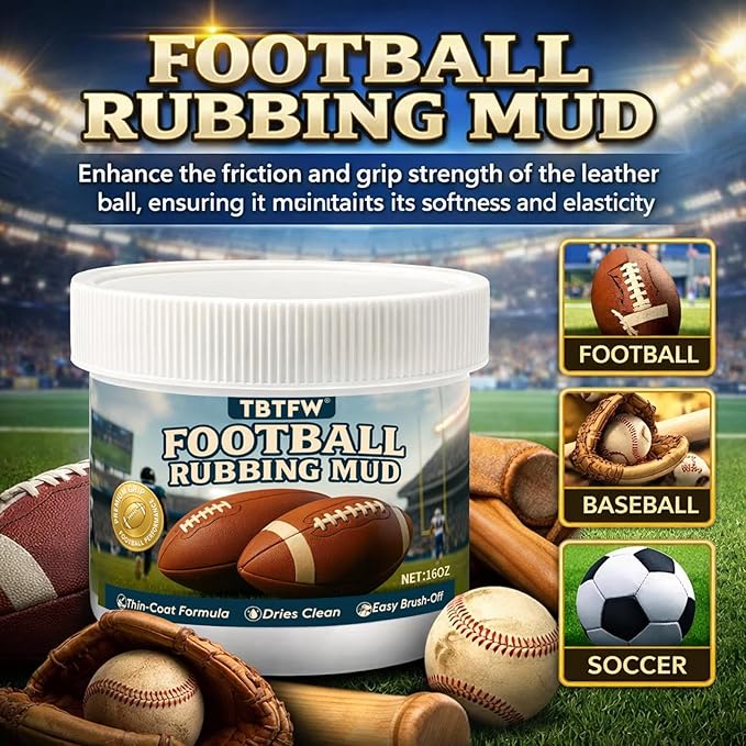 TBTFW 16 Oz Football Rubbing Mud Kit, Including Brush, Cloth, Gloves-Enhance Grip and Deepen Leather Color, Make The New Ball Shine Brightly, Suitable for Various Competitions