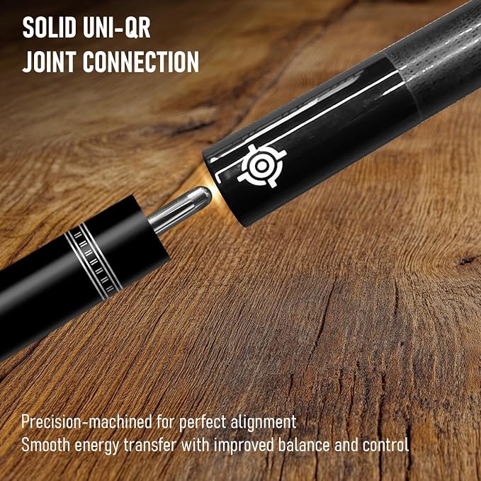 Series, Glass Fiber Pool Cue Stick, Uni-QR, 3/8-10, 5/16-18 Joint, Synthetic Leather Grip, 29" Glassfiber Shaft, 7-Layer Microfiber Tip