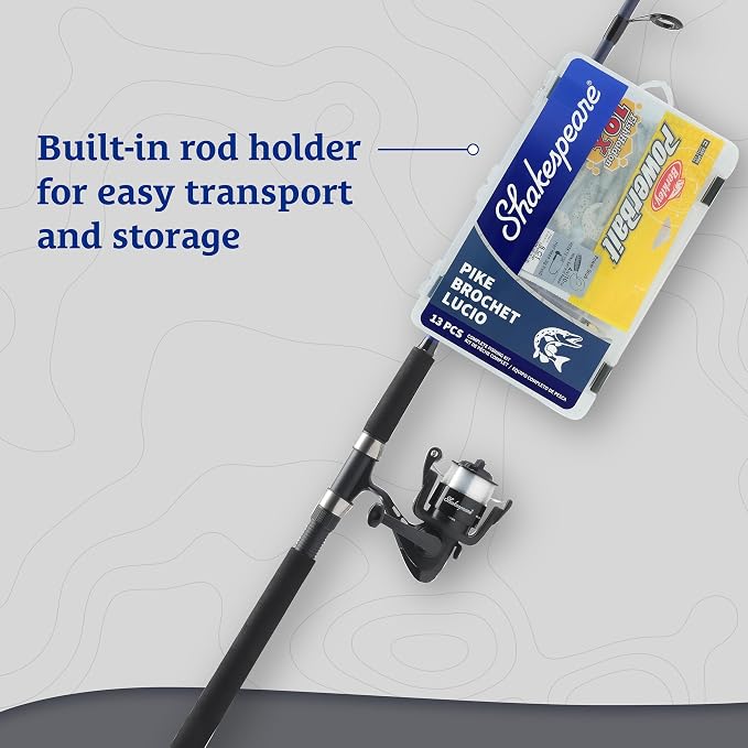 Shakespeare Catch More Fish Spinning Reel and Fishing Rod Combo with Kit
