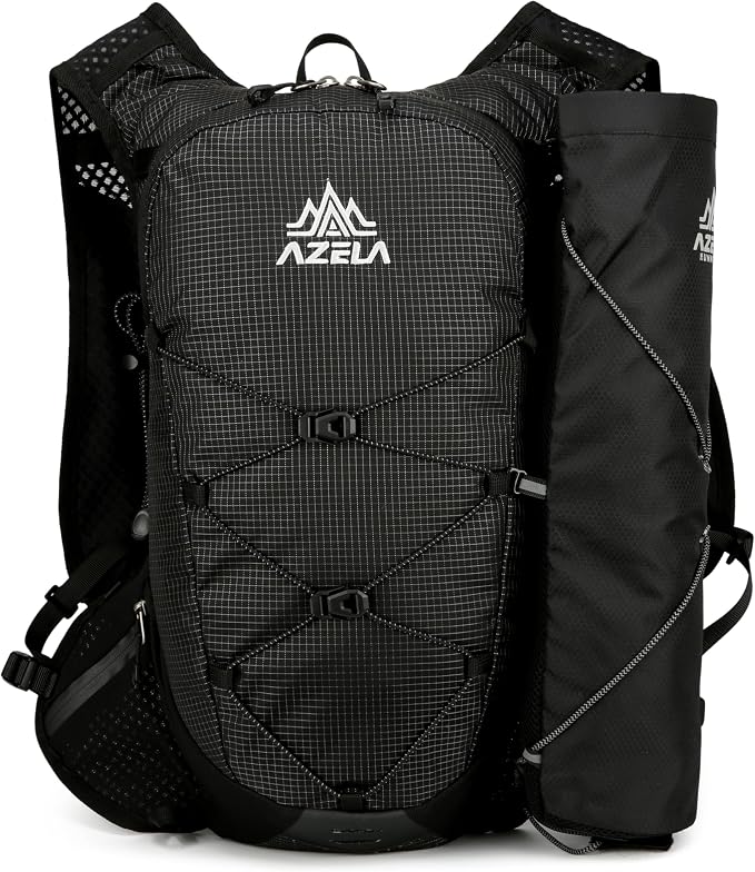 Lightweight Hydration Vest Backpack for Running, Cycling, Hiking, Bladder Pack with Bottle Holder for Outdoor Sports (BLACK, Trekking BAG)