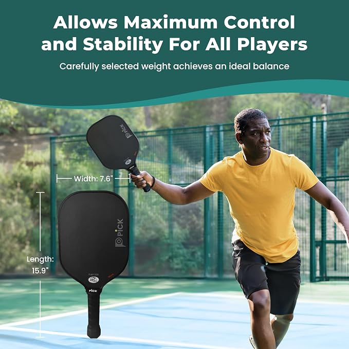 PiCK TRP700 Professional Raw Carbon Fiber Pickleball Paddles, Unibody Foam Injected, Thermoformed Polypropylene Honeycomb Core, USA Pickleball Approved (TRP700)