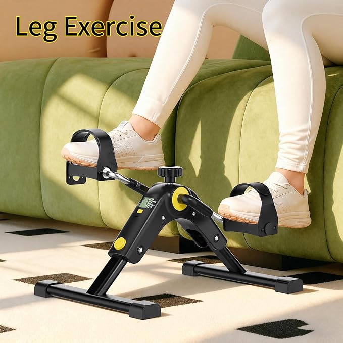 MOMODA Under Desk Bike Pedal Exerciser with LCD Display Portable Mini Exercise Bike for Arm and Leg