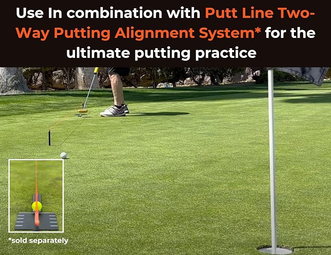 One Putt Ruler - Golf Putting Alignment Training Aid - Precision T-Ruler for Stroke Path & Face Angle - 14-Inch Aluminum Practice Tool for Indoor and Outdoor Use