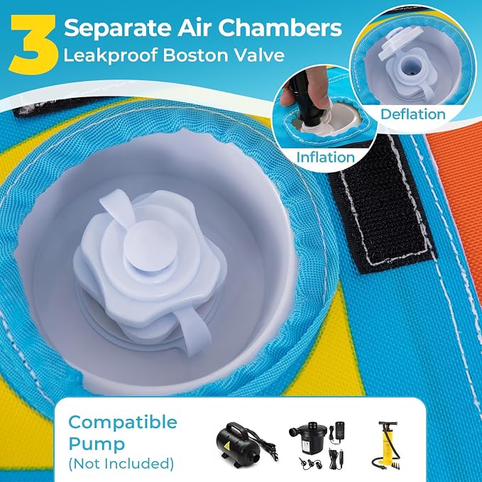 Towable Tubes for Boating, Inflatable Hot Dog Water Tube for Boat to Pull, Water Sports Banana Boat Tubes and Towables w/Double Stitched Nylon Cover, Padded Seat, Easy Grip Handles