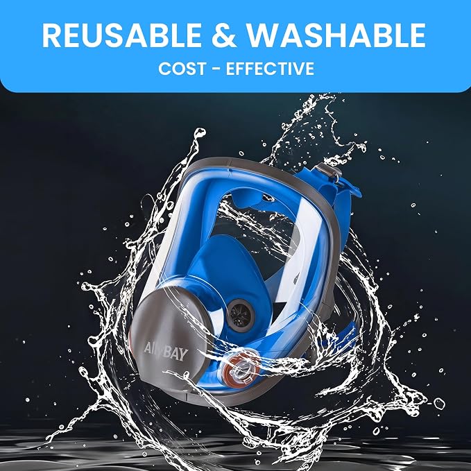 Reusable Respirator Mask with A1 & P2 Filters for Dust,Gas,Painting, Woodworking, Sanding, Construction,Clearning