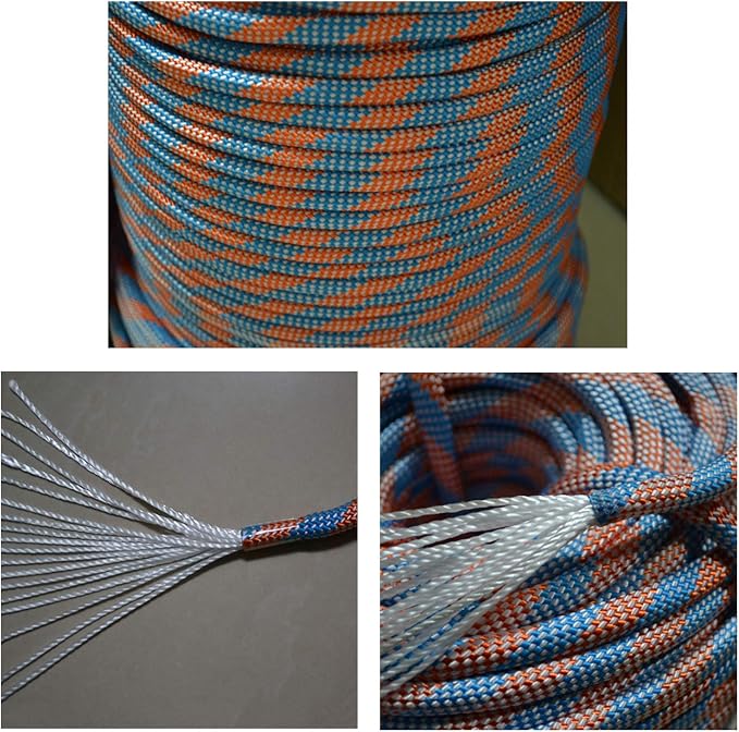 DESERT & FOX Outdoor Emergency Rope,Camping Ropes Climbing Ropes Diameter 9mm 10m/20m/30m/50m Wear Resistant High Strength Hiking Accessory Tool