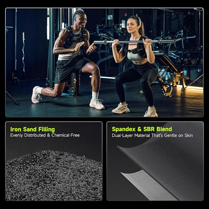 Weighted Vest, Weighted Vest for Women Men, 5lb/10lb/15lb/20lb/25lb/30lb SGS Certified Weight Vest with Pocket Reflective Strips Adjustable Buckle Straps for Walking Running Strength Training Cardio Workout