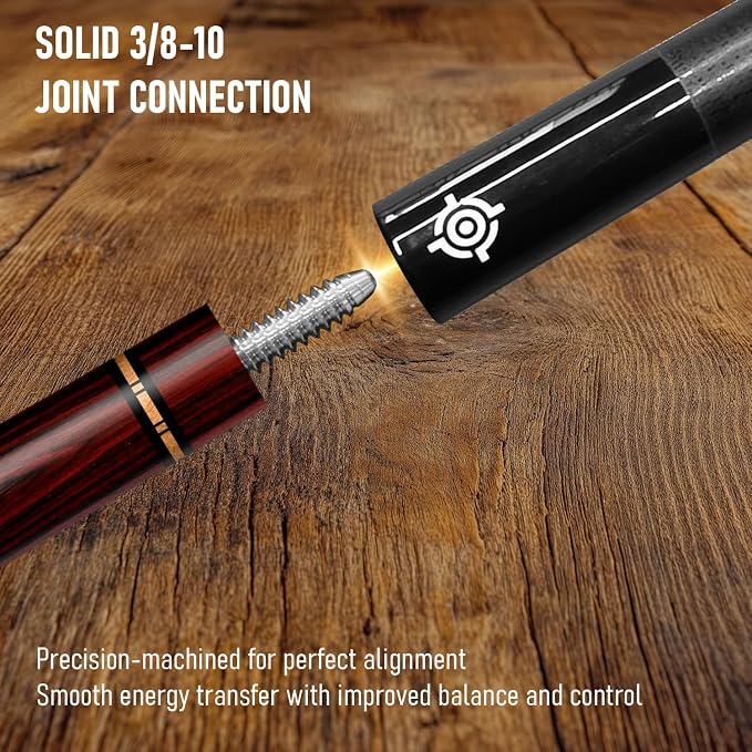 Series, Glass Fiber Pool Cue Stick, Uni-QR, 3/8-10, 5/16-18 Joint, Synthetic Leather Grip, 29" Glassfiber Shaft, 7-Layer Microfiber Tip