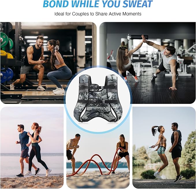 ZELUS Weighted Vest, 6lb/8lb/12lb/16lb/20lb/25lb/30lb Weight Vest with Reflective Stripe for Workout, Strength Training, Running, Fitness, Muscle Building, Weight Loss, Weightlifting