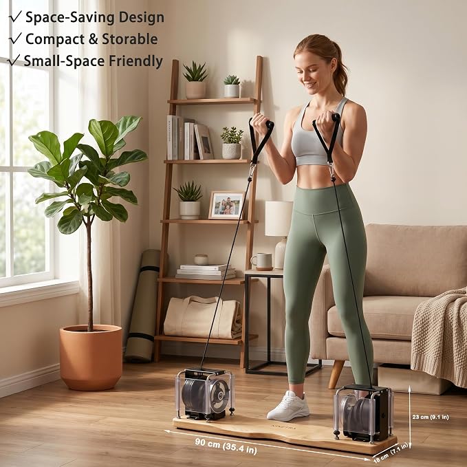 Portable Pilates Reformer Alternative – Adjustable Resistance Bar System for Full-Body Core, Legs & Glutes Training | Pilates Machine for Strength, Posture & Flexibility
