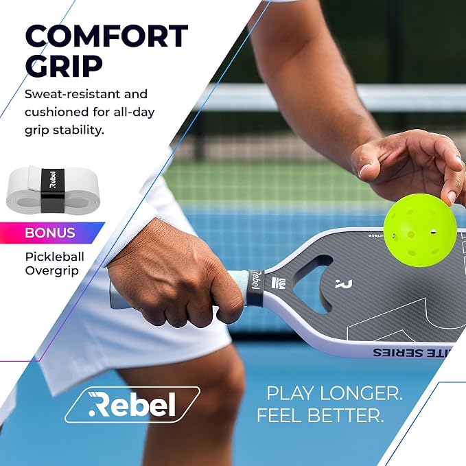Pickleball Paddle Carbon Fiber | Professional Carbon Fiber Pickleball Paddle | 16mm Polymer Core | Designed for Maximum Control and Power | USAPA Approved | Designed in San Diego
