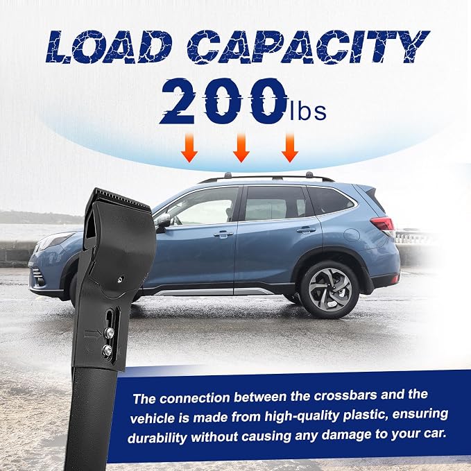 Roof Rack Cross Bars Luggage Carrier Compatible with Subaru Forester 2014-2021, Maximum Load 200 lbs/90 kg, Suitable for roof Bags, roof Boxes, Bike Carriers, and Much More.