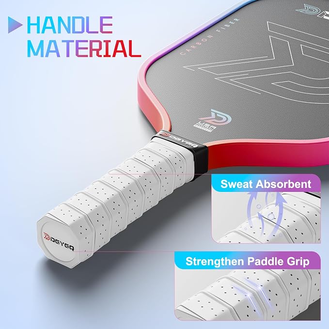 DGYGQ Pickleball Paddles with Polypropylene Honeycomb Core, T700SC Power Carbon Fiber Pickleball Paddle, Increased Power for Ultimate Spin & Consistency