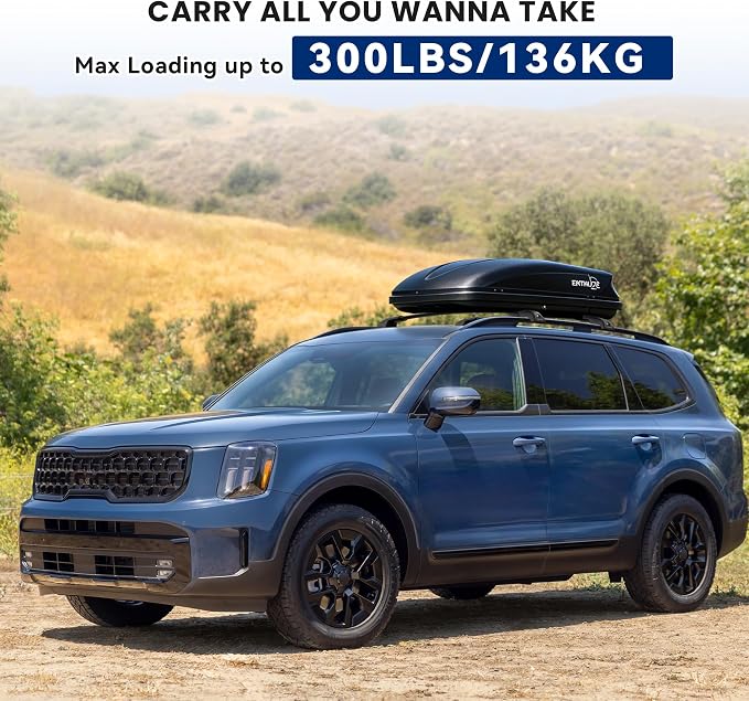 300Lbs Lockable Roof Rack Crossbars Compatible with Kia Telluride 2023 2024 2025 X-PRO & X-LINE(for Raised Side Rails), Heavy Duty Aluminum Cross Bar Fit Luggage Luggage Kayaks Bicycles Snowboard