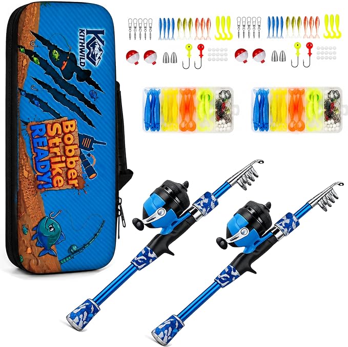 Catapult Fishing Rod Combo with Spincast Reel & Complete Tackle Kit, Slingshot Casting System, 15-25M Distance for Beginners
