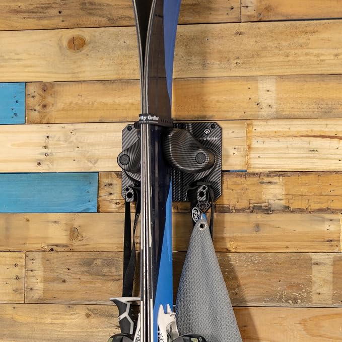 Gravity Grabber - Ultimate Wall Storage Rack for Skis and Snowboards | Damage-Free Storage | Fits Any Ski or Snowboard | (Carbon, 1)