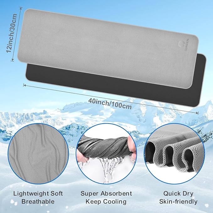 Sukeen Cooling Towel 20 Pack (40"x12") Ice Towel,Bulk Breathable Chilly Twoles,Microfiber Towel for Neck Face for Yoga,Sport,Running,Gym,Workout,Camping,Fitness,Travel & More Activities